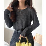 ほどよい透け感が大人上品。総柄シアーレーストップス(長袖) | Classical Elf  | 詳細画像12 