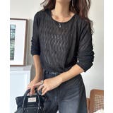 ほどよい透け感が大人上品。総柄シアーレーストップス(長袖) | Classical Elf  | 詳細画像13 