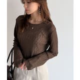 ほどよい透け感が大人上品。総柄シアーレーストップス(長袖) | Classical Elf  | 詳細画像19 