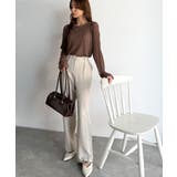 ほどよい透け感が大人上品。総柄シアーレーストップス(長袖) | Classical Elf  | 詳細画像20 