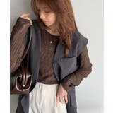 ほどよい透け感が大人上品。総柄シアーレーストップス(長袖) | Classical Elf  | 詳細画像22 