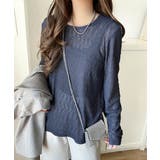 ほどよい透け感が大人上品。総柄シアーレーストップス(長袖) | Classical Elf  | 詳細画像33 