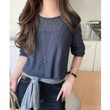 ほどよい透け感が大人上品。総柄シアーレーストップス(長袖) | Classical Elf  | 詳細画像35 