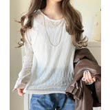 ほどよい透け感が大人上品。総柄シアーレーストップス(長袖) | Classical Elf  | 詳細画像2 