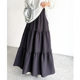 チャコール | ラクして華やぐ主役級。ガーデンコア3段ティアードスカート（ロング丈） | Classical Elf 