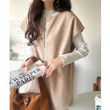 ベージュ | フェイクウールハーフジップオールインワン | Classical Elf 