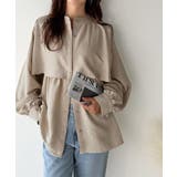 揺れるケープで魅せる、大人の上品スタイル。ペプラムケープシャツ（長袖） | Classical Elf  | 詳細画像15 