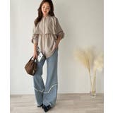 揺れるケープで魅せる、大人の上品スタイル。ペプラムケープシャツ（長袖） | Classical Elf  | 詳細画像17 