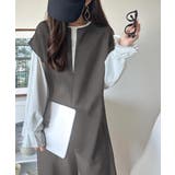 シンプルだけど、襟元に大人の抜け感。ハーフジップオールインワン | Classical Elf  | 詳細画像9 