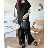 シンプルだけど、襟元に大人の抜け感。ハーフジップオールインワン | Classical Elf  | 詳細画像2 