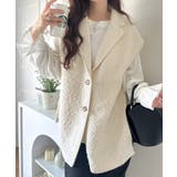 シンプルで洗練された大人の雰囲気を演出。サイドベルトブークレシングルジレベスト | Classical Elf  | 詳細画像7 