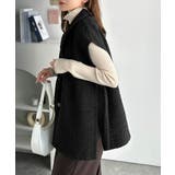 シンプルで洗練された大人の雰囲気を演出。サイドベルトブークレシングルジレベスト | Classical Elf  | 詳細画像13 