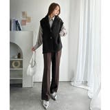 シンプルで洗練された大人の雰囲気を演出。サイドベルトブークレシングルジレベスト | Classical Elf  | 詳細画像14 