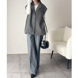 シンプルで洗練された大人の雰囲気を演出。サイドベルトブークレシングルジレベスト | Classical Elf  | 詳細画像22 