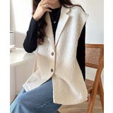 シンプルで洗練された大人の雰囲気を演出。サイドベルトブークレシングルジレベスト | Classical Elf  | 詳細画像2 