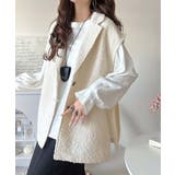 シンプルで洗練された大人の雰囲気を演出。サイドベルトブークレシングルジレベスト | Classical Elf  | 詳細画像6 