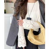 手元から華やぐ♪シーズンムード抜群、袖フラワーレース起毛トップス | Classical Elf | 詳細画像6