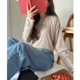 手元から華やぐ♪シーズンムード抜群、袖フラワーレース起毛トップス | Classical Elf | 詳細画像21