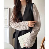 手元から華やぐ♪シーズンムード抜群、袖フラワーレース起毛トップス | Classical Elf | 詳細画像24