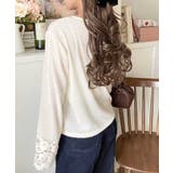 手元から華やぐ♪シーズンムード抜群、袖フラワーレース起毛トップス | Classical Elf | 詳細画像3