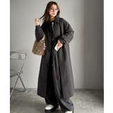 スミクロ | ゆるっとダボっと大人の抜け感♪あたたか機能性アウター◎襟付き中綿ロングコート | Classical Elf