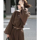 ブラウン | アレンジ自在の2WAY仕様。ボリューム袖で魅せる、プレート付きクロップドオフショ… | Classical Elf 