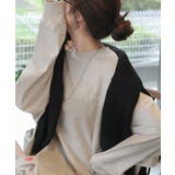 グレージュ | ベーシックに今っぽバランスの“余裕”をプラス。綿100％胸刺繍入りロンT | Classical Elf 