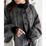 羽織るだけで華やかな存在感♪ポケットデザインコクーンツイードオーバーサイズジャケ… | Classical Elf  | 詳細画像18 