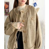 羽織るだけで華やかな存在感♪ポケットデザインコクーンツイードオーバーサイズジャケ… | Classical Elf  | 詳細画像44 