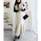 着回し抜群、一枚でフェミニンな抜け感をプラス♪キーネックダンボールロングワンピー… | Classical Elf | 詳細画像10