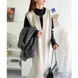 着回し抜群、一枚でフェミニンな抜け感をプラス♪キーネックダンボールロングワンピー… | Classical Elf | 詳細画像11