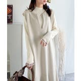 着回し抜群、一枚でフェミニンな抜け感をプラス♪キーネックダンボールロングワンピー… | Classical Elf | 詳細画像15