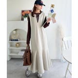 着回し抜群、一枚でフェミニンな抜け感をプラス♪キーネックダンボールロングワンピー… | Classical Elf | 詳細画像21