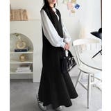 着回し抜群、一枚でフェミニンな抜け感をプラス♪キーネックダンボールロングワンピー… | Classical Elf | 詳細画像33