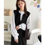 着回し抜群、一枚でフェミニンな抜け感をプラス♪キーネックダンボールロングワンピー… | Classical Elf | 詳細画像34