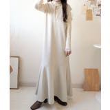 着回し抜群、一枚でフェミニンな抜け感をプラス♪キーネックダンボールロングワンピー… | Classical Elf | 詳細画像5