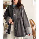 フリンジ×デニムの最強コンビ！綿100％ペプラムノーカラーデニムジャケット | Classical Elf  | 詳細画像9 