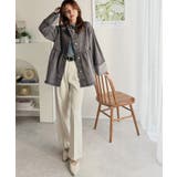 フリンジ×デニムの最強コンビ！綿100％ペプラムノーカラーデニムジャケット | Classical Elf  | 詳細画像11 