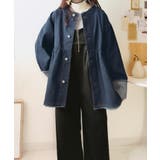 フリンジ×デニムの最強コンビ！綿100％ペプラムノーカラーデニムジャケット | Classical Elf  | 詳細画像17 