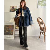 フリンジ×デニムの最強コンビ！綿100％ペプラムノーカラーデニムジャケット | Classical Elf  | 詳細画像28 