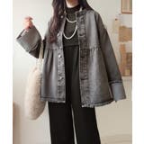 フリンジ×デニムの最強コンビ！綿100％ペプラムノーカラーデニムジャケット | Classical Elf  | 詳細画像1 