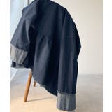 フリンジ×デニムの最強コンビ！綿100％ペプラムノーカラーデニムジャケット | Classical Elf  | 詳細画像48 