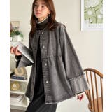 フリンジ×デニムの最強コンビ！綿100％ペプラムノーカラーデニムジャケット | Classical Elf  | 詳細画像6 