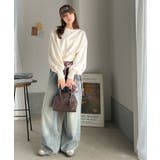 カジュアルなのにちゃんと女っぽ♪胸元刺繍が映える。クロップド丈裏毛スウェット | Classical Elf | 詳細画像7