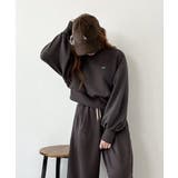 カジュアルなのにちゃんと女っぽ♪胸元刺繍が映える。クロップド丈裏毛スウェット | Classical Elf | 詳細画像12