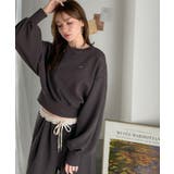 カジュアルなのにちゃんと女っぽ♪胸元刺繍が映える。クロップド丈裏毛スウェット | Classical Elf | 詳細画像16