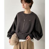 カジュアルなのにちゃんと女っぽ♪胸元刺繍が映える。クロップド丈裏毛スウェット | Classical Elf | 詳細画像19