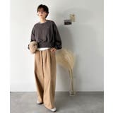 カジュアルなのにちゃんと女っぽ♪胸元刺繍が映える。クロップド丈裏毛スウェット | Classical Elf | 詳細画像20