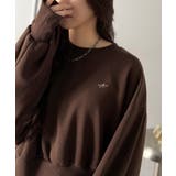 カジュアルなのにちゃんと女っぽ♪胸元刺繍が映える。クロップド丈裏毛スウェット | Classical Elf | 詳細画像26