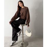 カジュアルなのにちゃんと女っぽ♪胸元刺繍が映える。クロップド丈裏毛スウェット | Classical Elf | 詳細画像28